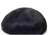 Hair color #1B40 photographed on a real hair system