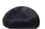 Hair color #1B50 photographed on a real hair system